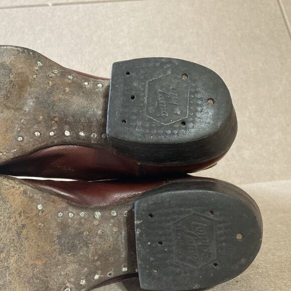 Tony Lama Mens Vtg El Rey Gold Label Cognac Calf Skin Boots Sz 10 B 0033 Brown - Picture 7 of 12